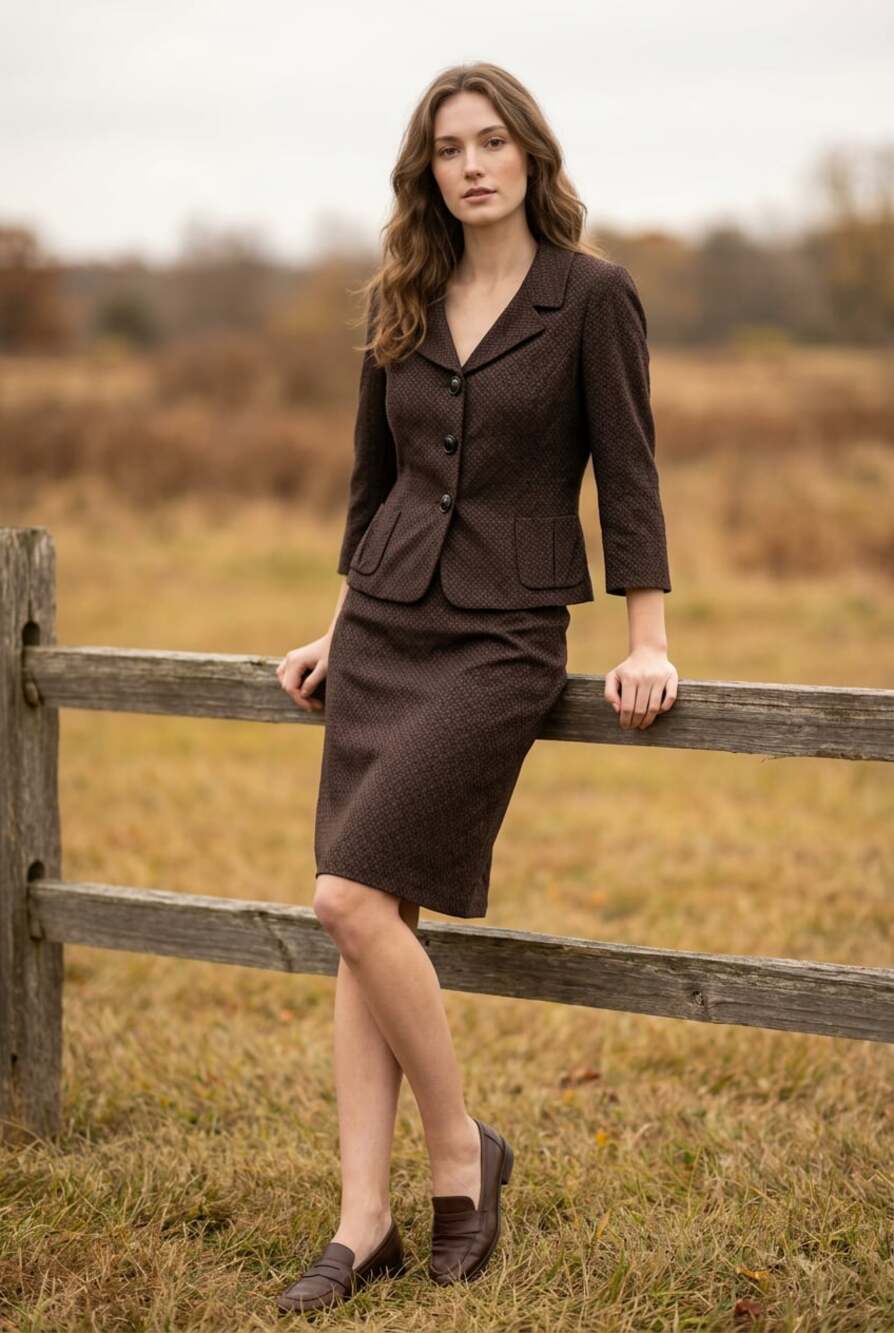 Tahari Arthur S. Levine Blazer Skirt Set Womens 3 Button Pockets Lined, SIZE 10